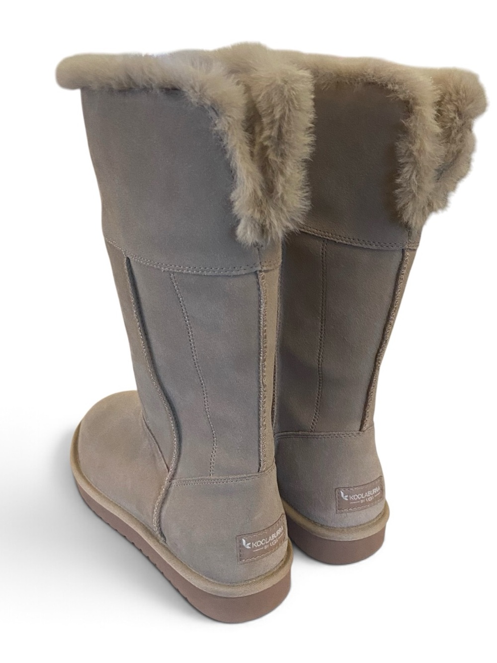 Koolaburra by UGG Women's Sharlin Tall Suede Faux Fur Lined Tan Boots New